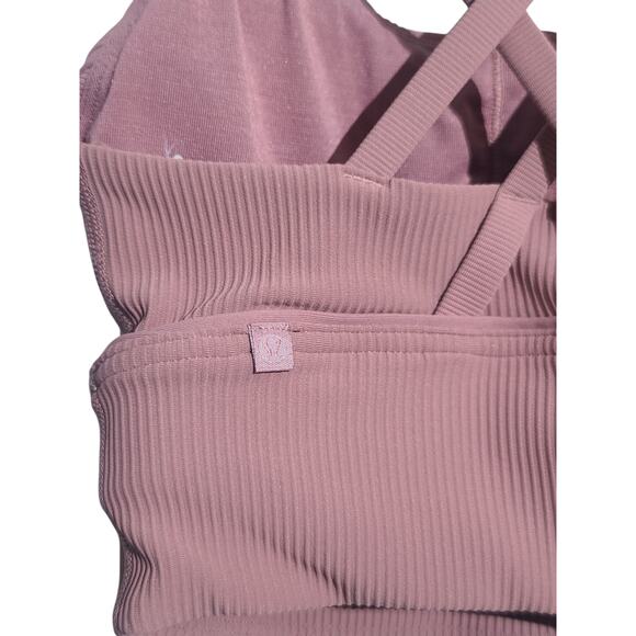 Lululemon Energy Bra Longline Ribbed Medium Support Spiced Chai Size 2 - Picture 5 of 5